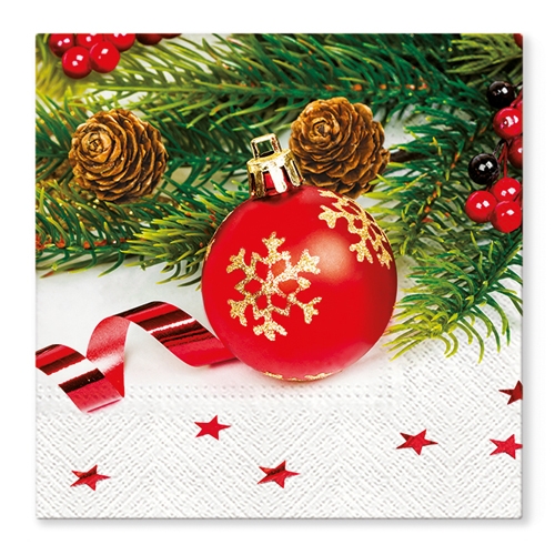 Obrúsky TaT 33x33cm Red Bauble
