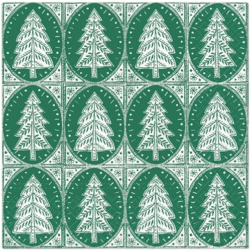 Napkins PAW L 33x33cm Pattern Christmas Trees