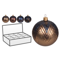Christmas ball - glass 100 mm, mix/1pc