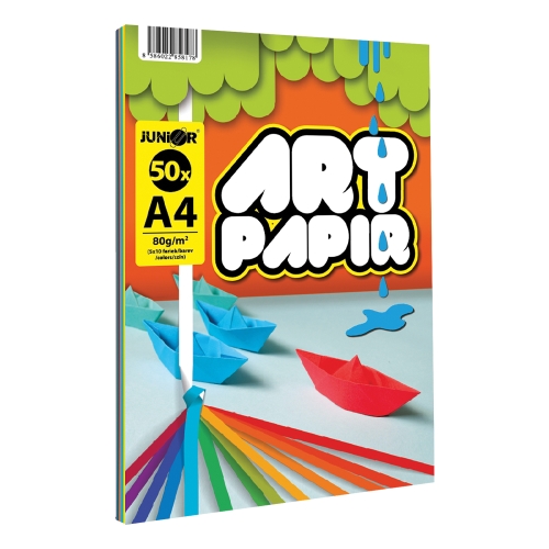 Zložka farebného papiera - ART PAPIR A4 80g - mix 5x10 farieb (50 ks)