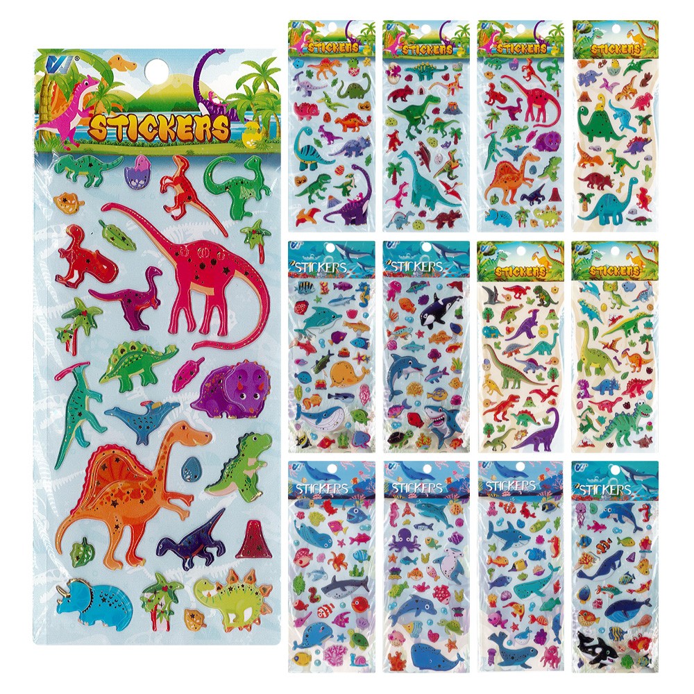 PVC stickers on blister (mix of designs)