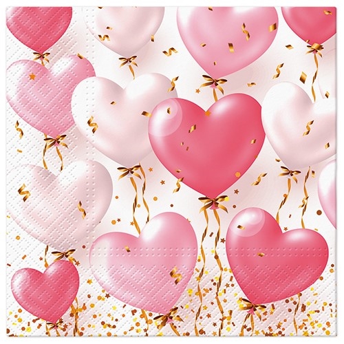 Obrúsky PAW L 33x33cm Heart Balloons Rose