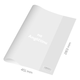 Obal na Angličtinu PVC 451x283 mm, hrubý 120 mic /transparentný, 1 ks