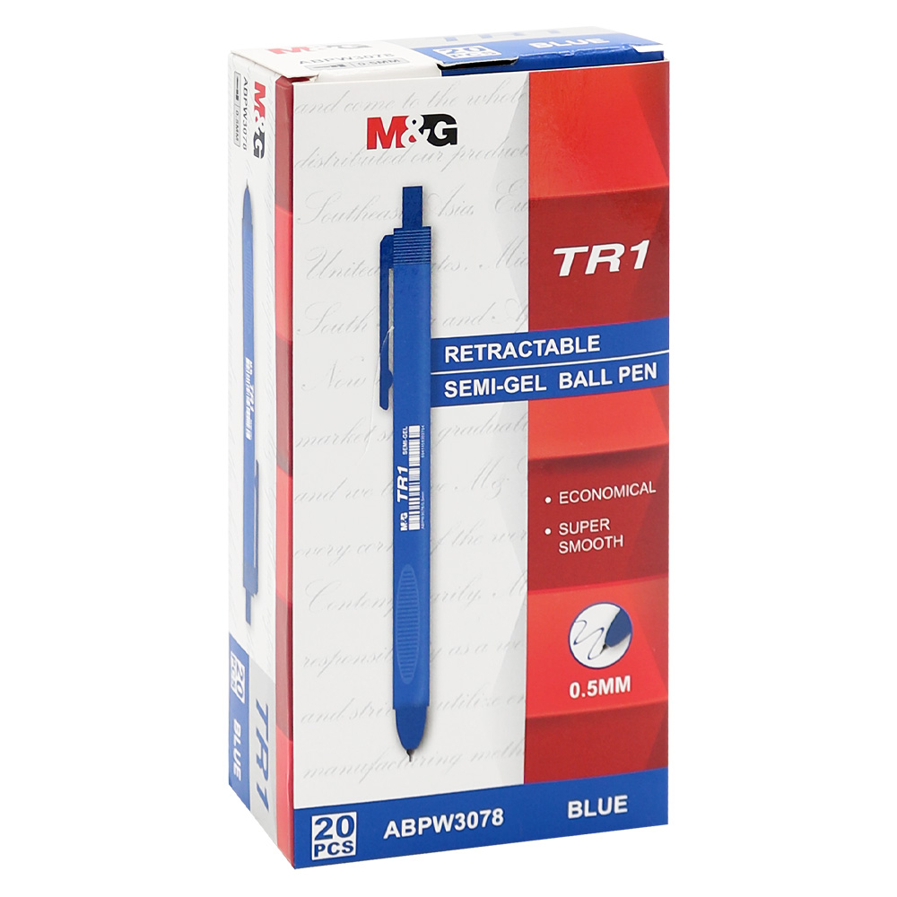 Pero guľôčkové M&G TR1 Semi-Gel 0,5 mm - modré