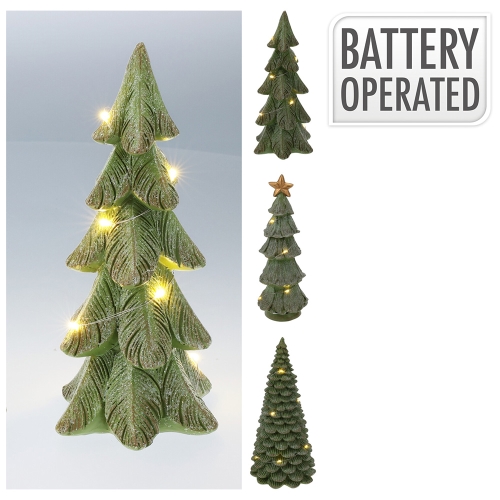 Christmas tree with LED lights 21 cm (mix of 3 designs)