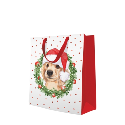 Gift bag PAW Xmas Dog, large 26,5x13x33,5 cm