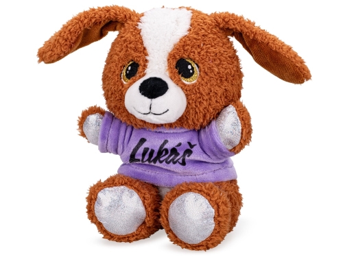 17cm plush dog w/T-shirt w/print 0m+