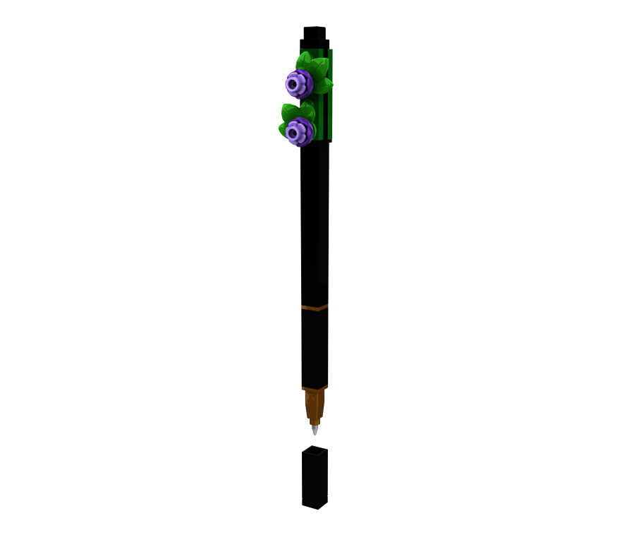LEGO Botanicals Gelové pero, čierno - fialová kvetina
