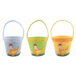 Košík z filcu s dekorom Sliepka 17 x 15 x 17 cm + pútko Košík z filcu s dekorom Sliepka 17 x 15 x 17 cm + pútko