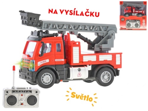 13cm 1:64 BO R/C 27MHz plastic full function ladder fire truck w/light in WBX