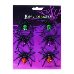 Halloween Spider Decoration, 6.5 x 6 cm (6 pieces)