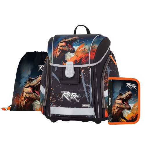 School bag (3-piece set) PREMIUM LIGHT - Dino