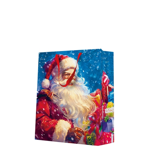 Large Gift bag - Santa Claus with gift boxes 26,5x13x33,5 cm