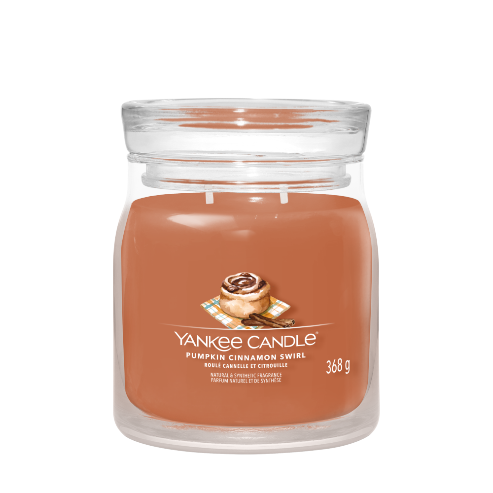 Sviečka Yankee Candle - PUMPKIN CINNAMON SWIRL, stredná