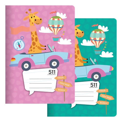 Notebook A5, 10 sheets - ruled 511 with 1 help. line