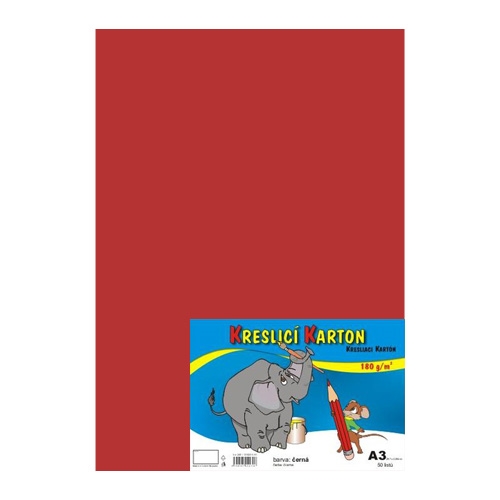 School drawing A3 180g / 50 sheets red