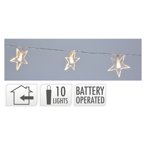 Svetelná reťaz s 10 LED hviezdami