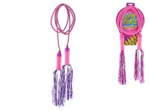 2asstd color (pink,purple) 210cm jumping rope w/fringes on TOC