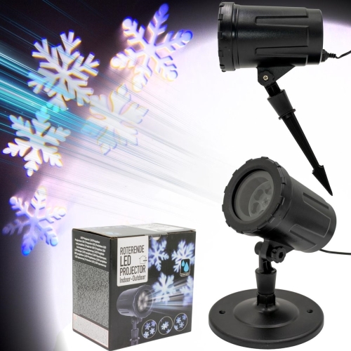 Rotačný LED projektor "snehové vločky" (vonkajšie použitie)