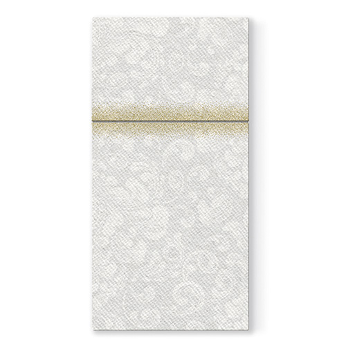 Vrecká na príbory PAW AIRLAID 40x40cm Rococo White, 25 ks/bal