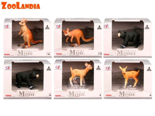 6asstd plastic safari animal cubs in OTB
