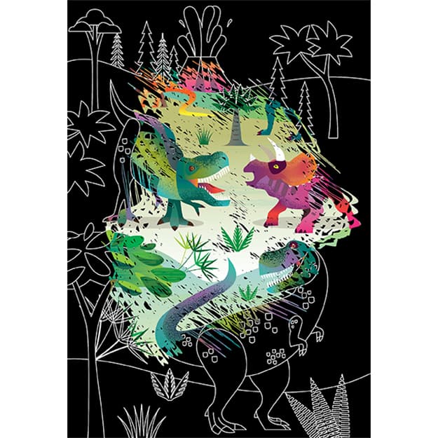 Vyškrabuj, objavuj a vyfarbuj - Dinosaury