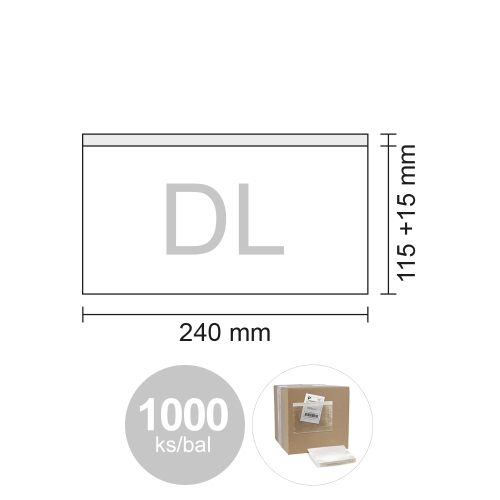 DL transport envelope 240x115+15 mm, pack/1000 pcs