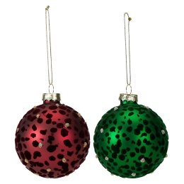 8 cm Glass Christmas Ball (Assorted Green and Red / Price per piece) (1)