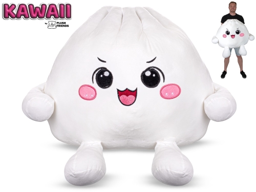 Plush Friends Kawaii 1style only (joyful) 60x60x53cm white kawaii bao dumpling 0m+