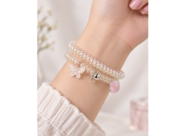 Glamour 2pcs of 6,5cm bracelet w/charms in plastic frame 12pcs in DBX (1)