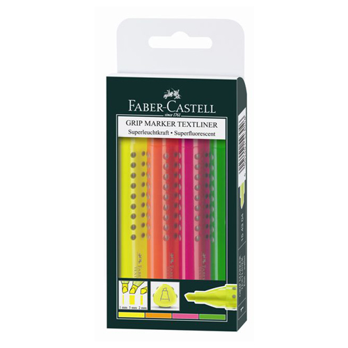 Zvýrazňovač Faber-Castell Grip Textliner R/4 set