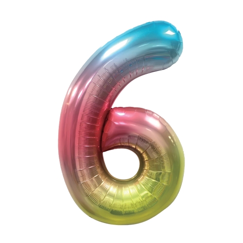 Birthday balloon, colored 40" number 6