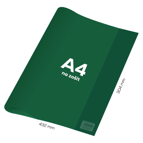 Cover for notebook A4 PVC 432x304 mm - transparent/green