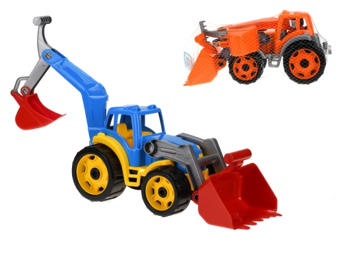 2asstd color (green,blue-red) 50cm freewheel plastic excavator w/digger 24m+ in net