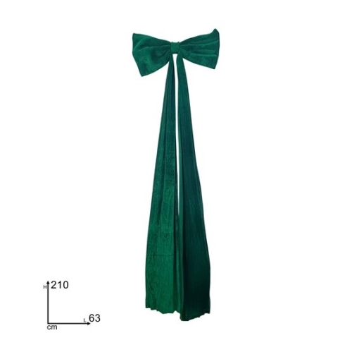 Vianočná mašľa 63x210 cm so zamatovým efektom na zavesenie, zelená