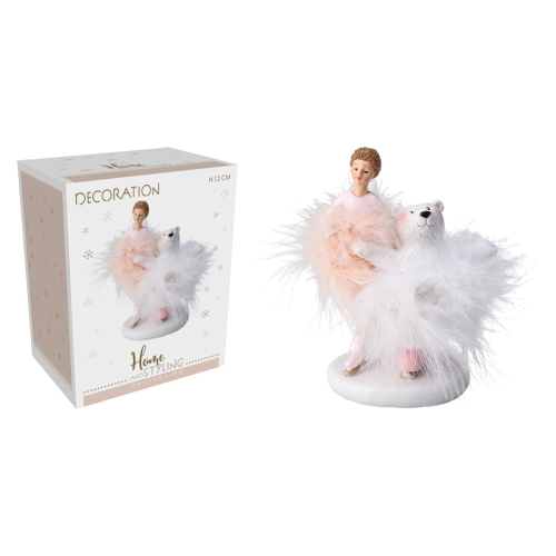Polar bear with angel 12 cm