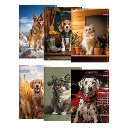 Notebook A4, lined 444, 40 sheets, Exclusive "Pet"