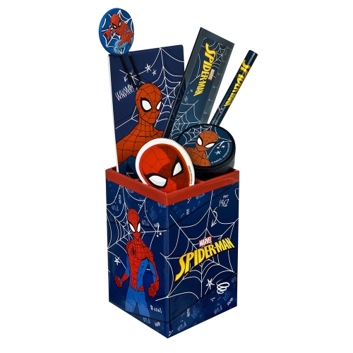 Children's pencil stand with equipment - Spiderman