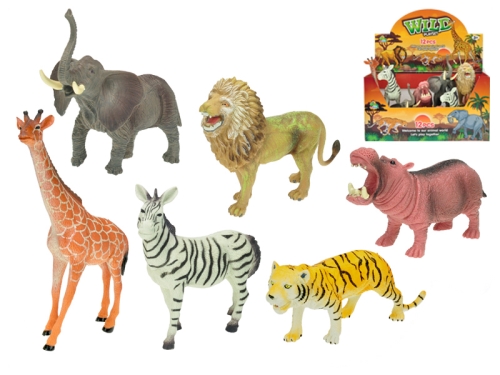 Zvieratká safari 15-20cm 6druhov 12ks v DBX