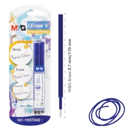 Náplň gumovacia M&G iErase Frixion V 0,7 mm / 3 ks - modrá
