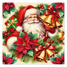 Napkins PAW L 33x33cm Santa Bells
