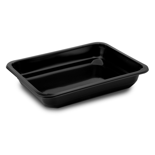 Menu bowl (PP) undivided black 227 x 178 x 40 mm [50 pcs]
