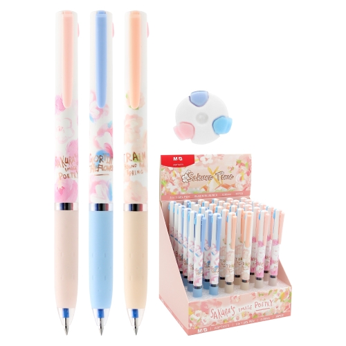 Gel pen M&G Sakura 3 in 1, nib 0,38 mm (3 designs)