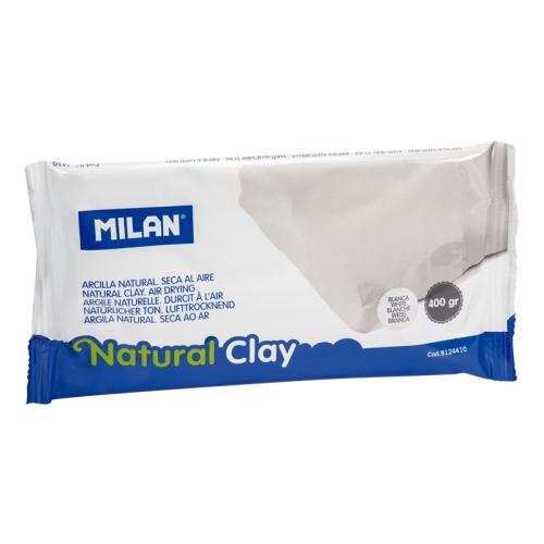 Modelovacia hmota MILAN Natural Clay 400g Biela, na vzduchu tvrdnúca
