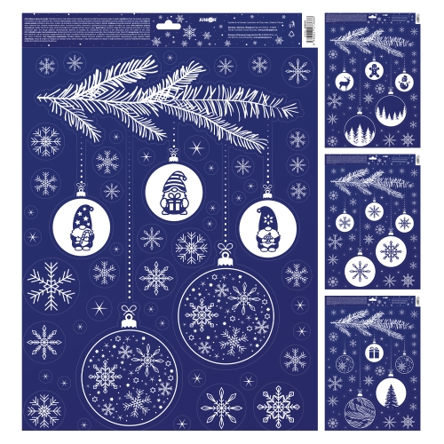 Adhesive stickers JUNIOR 30x42 cm - Christmas balls - Mix