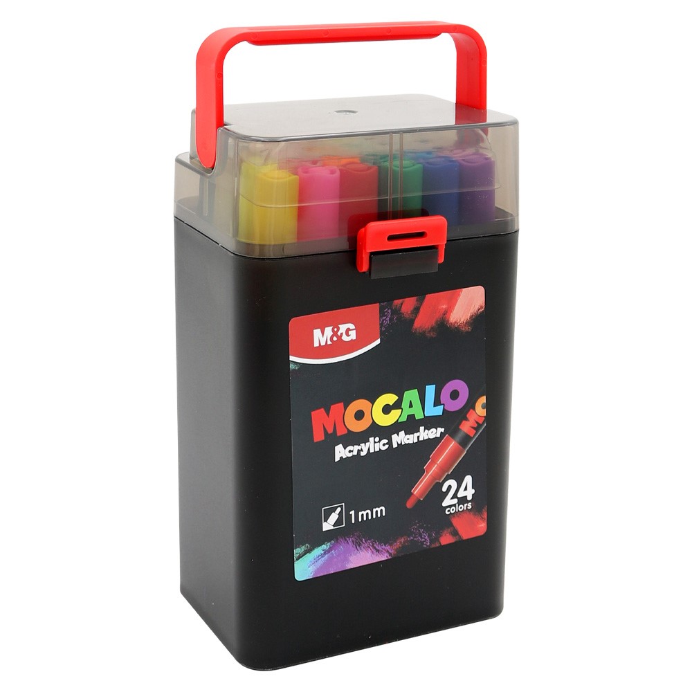 M&G MOCALO Acrylic Marker, 1 mm tip (set of 24 colors)