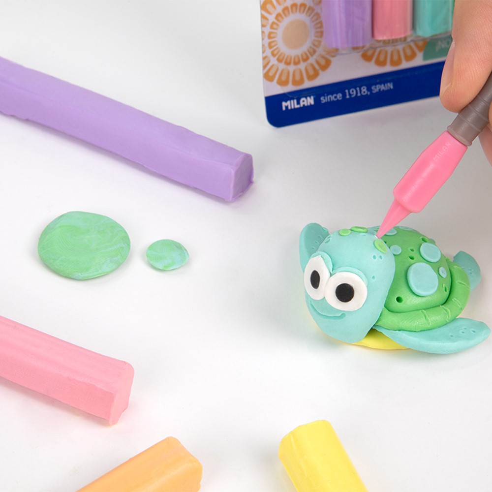 Blister pack 6 modelling clay sticks in Pastel colours (70 g) (1)