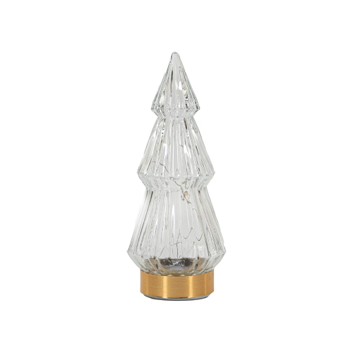 Stromček svietiaci 10 LED teplá biela, sklenený 23 cm