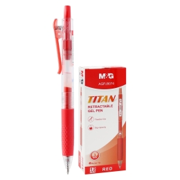 M&amp;G TITAN retractable gel roller, tip 0.7 mm, red ink
