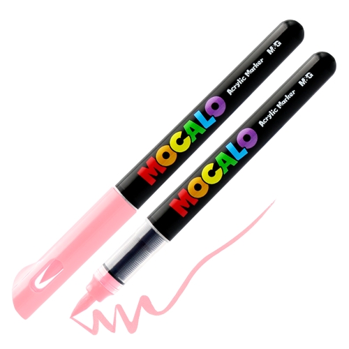 Popisovač M&G MOCALO Acrylic Marker, štetcový hrot - Light Pink 219